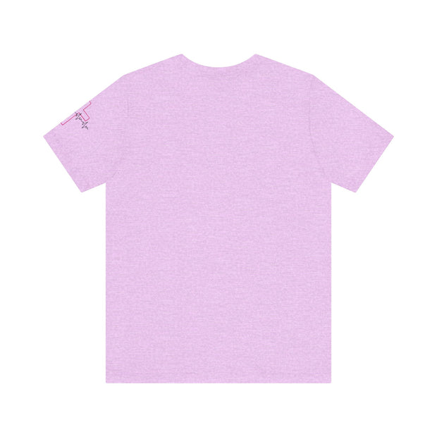 Nurse RN Initials Tee with Pink Cross and EKG - Unisex Tshirt