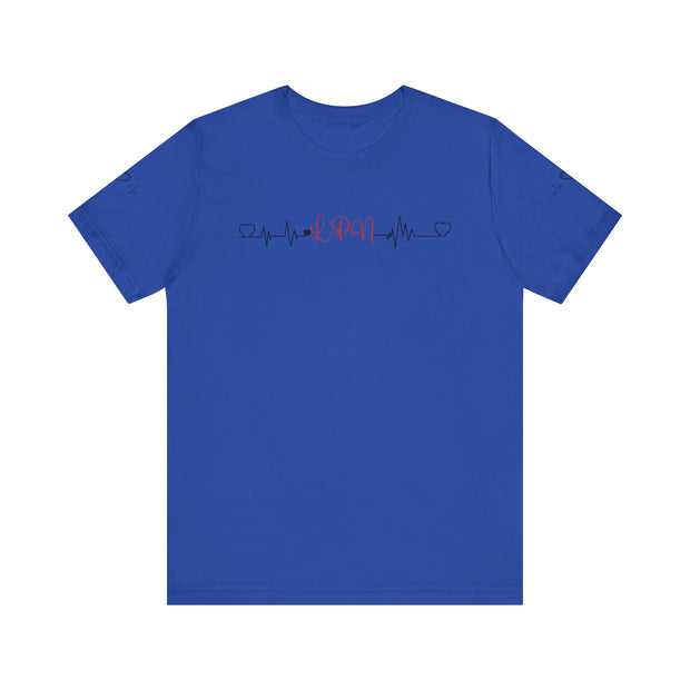 LPN ekg shirt, heart ekg sleeve