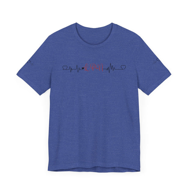 LPN ekg shirt, heart ekg sleeve