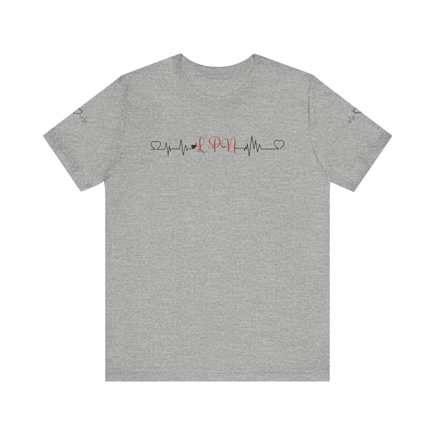 LPN ekg shirt, heart ekg sleeve