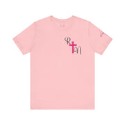 Nurse RN Initials Tee with Pink Cross and EKG - Unisex Tshirt