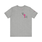 Nurse RN Initials Tee with Pink Cross and EKG - Unisex Tshirt