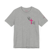 Nurse RN Initials Tee with Pink Cross and EKG - Unisex Tshirt