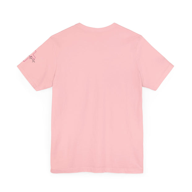 Nurse RN Initials Tee with Pink Cross and EKG - Unisex Tshirt