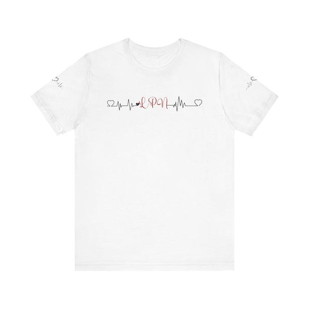 LPN ekg shirt, heart ekg sleeve