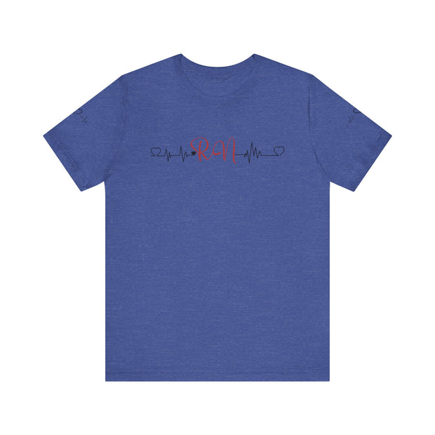 RN ekg shirt, heart ekg sleeve
