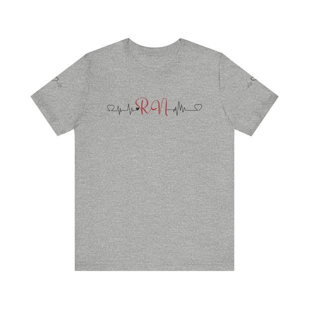 RN ekg shirt, heart ekg sleeve