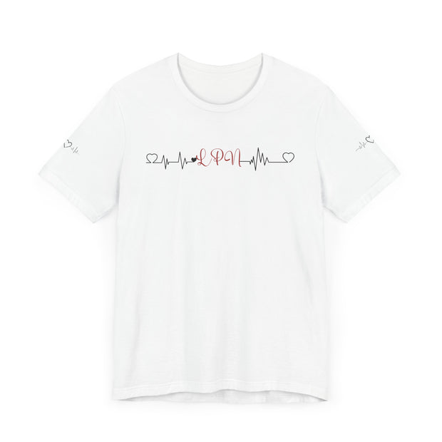 LPN ekg shirt, heart ekg sleeve