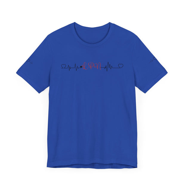 LPN ekg shirt, heart ekg sleeve