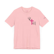 Nurse RN Initials Tee with Pink Cross and EKG - Unisex Tshirt