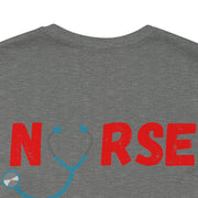 Nurse Lives Matter T-shirt, grey, back, red font