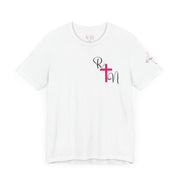 Nurse RN Initials Tee with Pink Cross and EKG - Unisex Tshirt