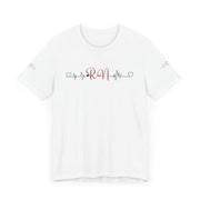RN ekg shirt, heart ekg sleeve