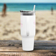 40 oz white tumbler, white 40 oz tumbler, white tumbler, large tumbler, hot cold drink tumbler