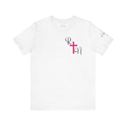 Nurse RN Initials Tee with Pink Cross and EKG - Unisex Tshirt