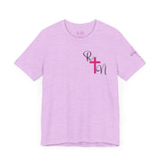Nurse RN Initials Tee with Pink Cross and EKG - Unisex Tshirt