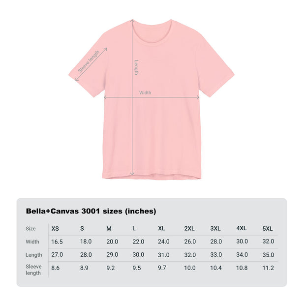 Nurse Lives Matter T-shirt size chart