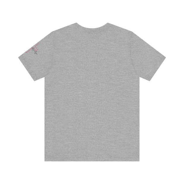 Nurse RN Initials Tee with Pink Cross and EKG - Unisex Tshirt