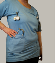 light blue scrubs