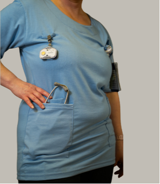 light blue scrubs