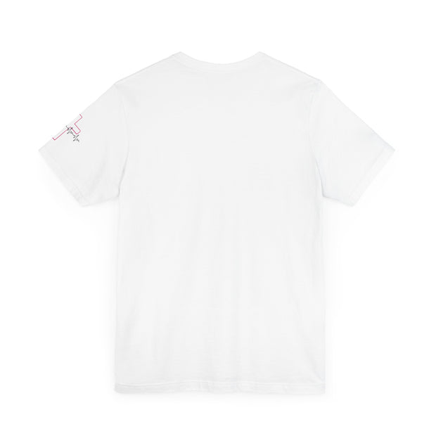 Nurse RN Initials Tee with Pink Cross and EKG - Unisex Tshirt