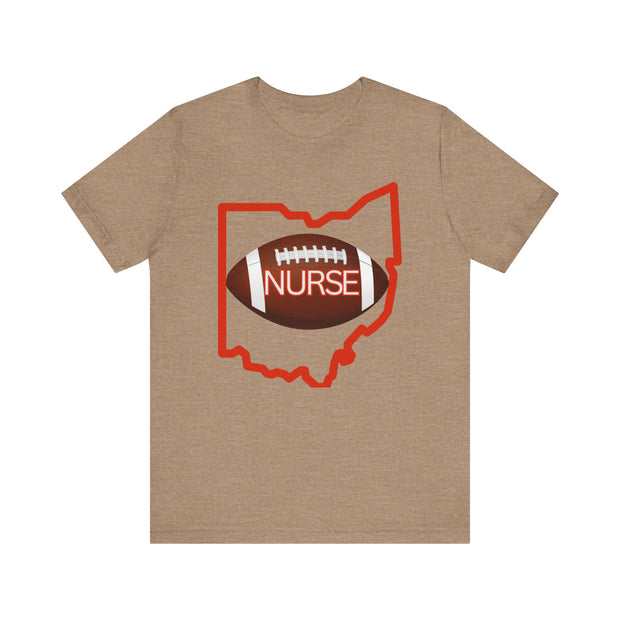 Nurse Football Tee/ orange