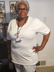 White scrub top, Medical scrubs, Healthcare worker, scrubs, scrub top