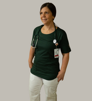 Hunter green scrub top