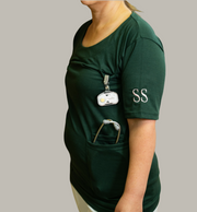 hunter green scrub top