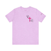 Nurse RN Initials Tee with Pink Cross and EKG - Unisex Tshirt