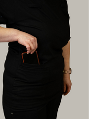 black scrub top