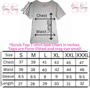 scrub top size chart