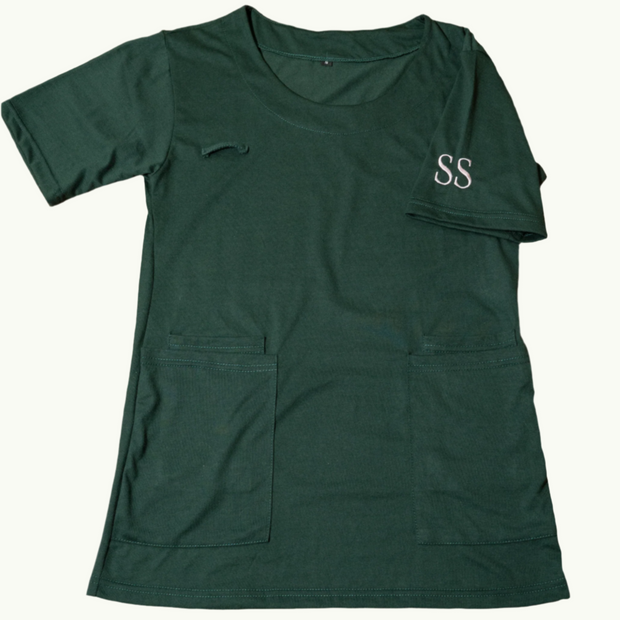 Hunter green scrub top