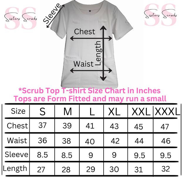 t-shirt scrub top slim fit